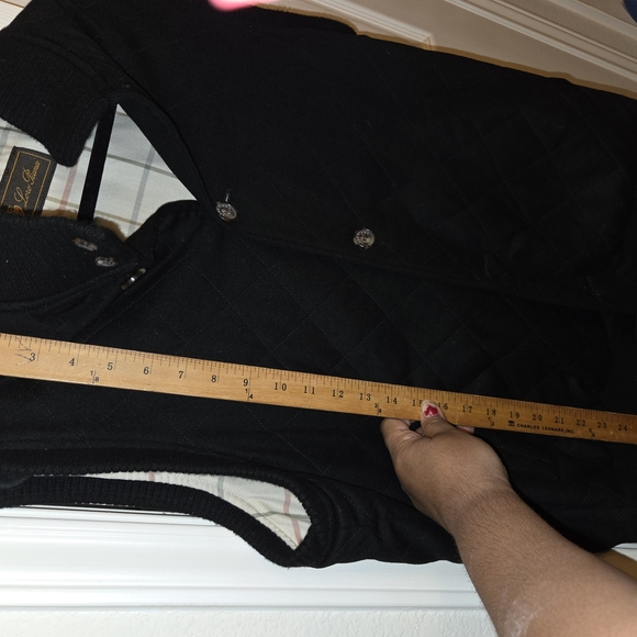 Men's Loro Piana Black Cashmere Quilted Vest - Picture 8 of 8